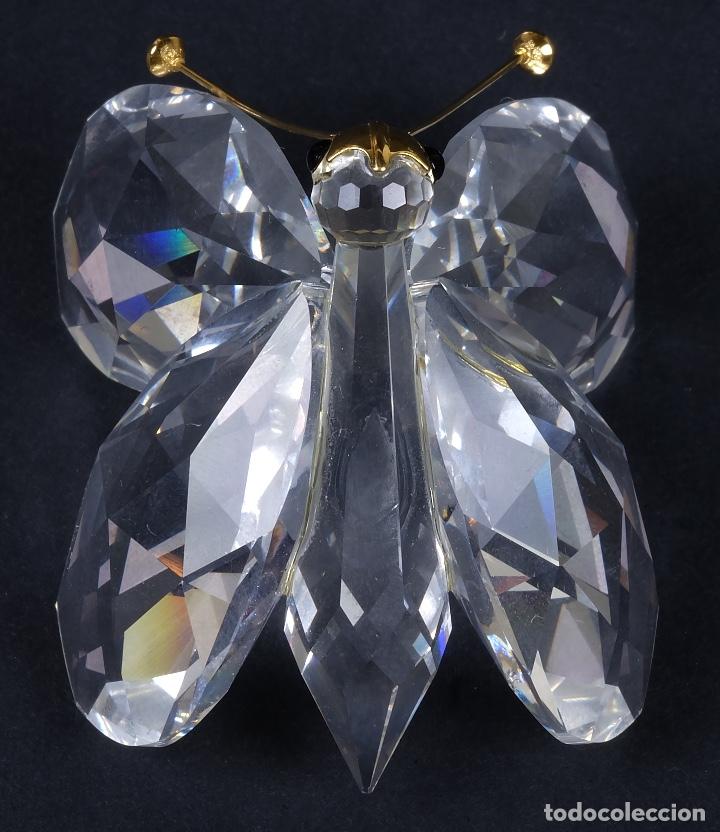 Antig&uuml;edades: 2 mariposas en cristal tallado - Foto 3