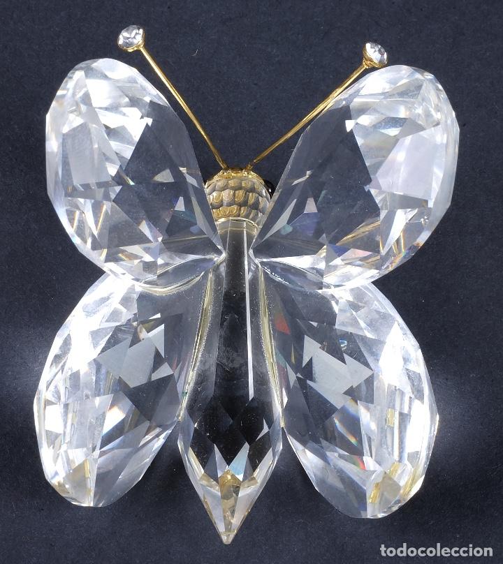 Antig&uuml;edades: 2 mariposas en cristal tallado - Foto 4