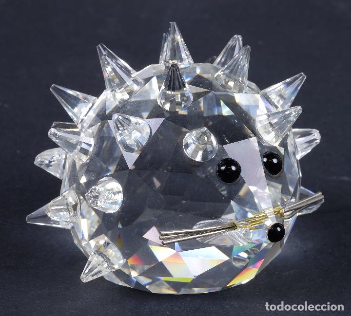 Antig&uuml;edades: Erizo en cristal de Swarovsky marca en la base - Foto 1