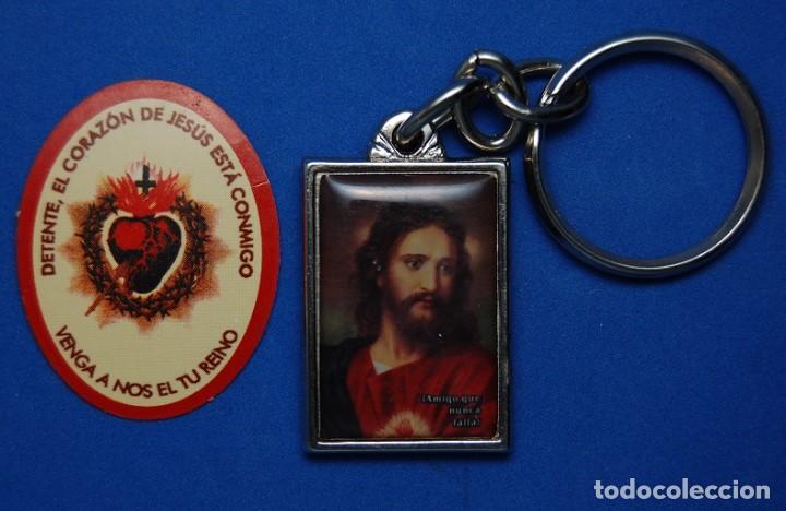 Antig&uuml;edades: LLAVERO CORAZON DE JESUS + ESCAPULARIO - Foto 1