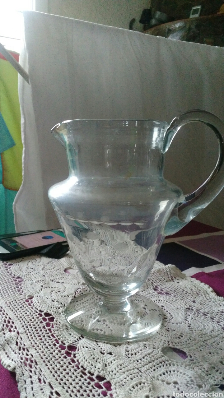 Antig&uuml;edades: Antigua jarra de cristal - Foto 4