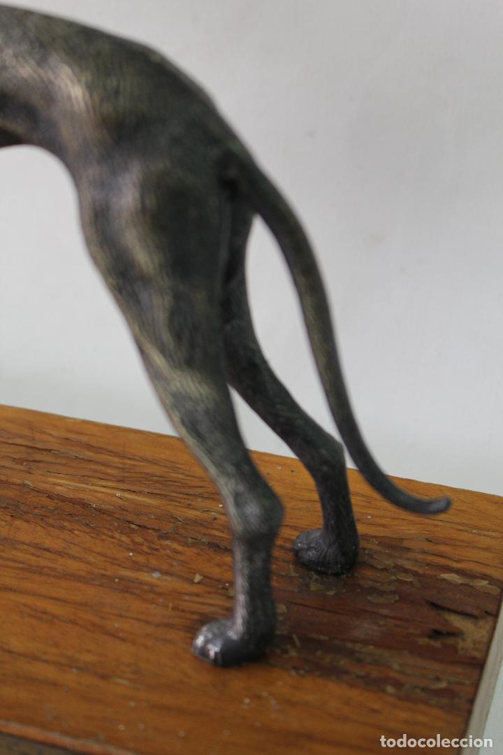Antig&uuml;edades: galgo en metal con peana de madera - Foto 5