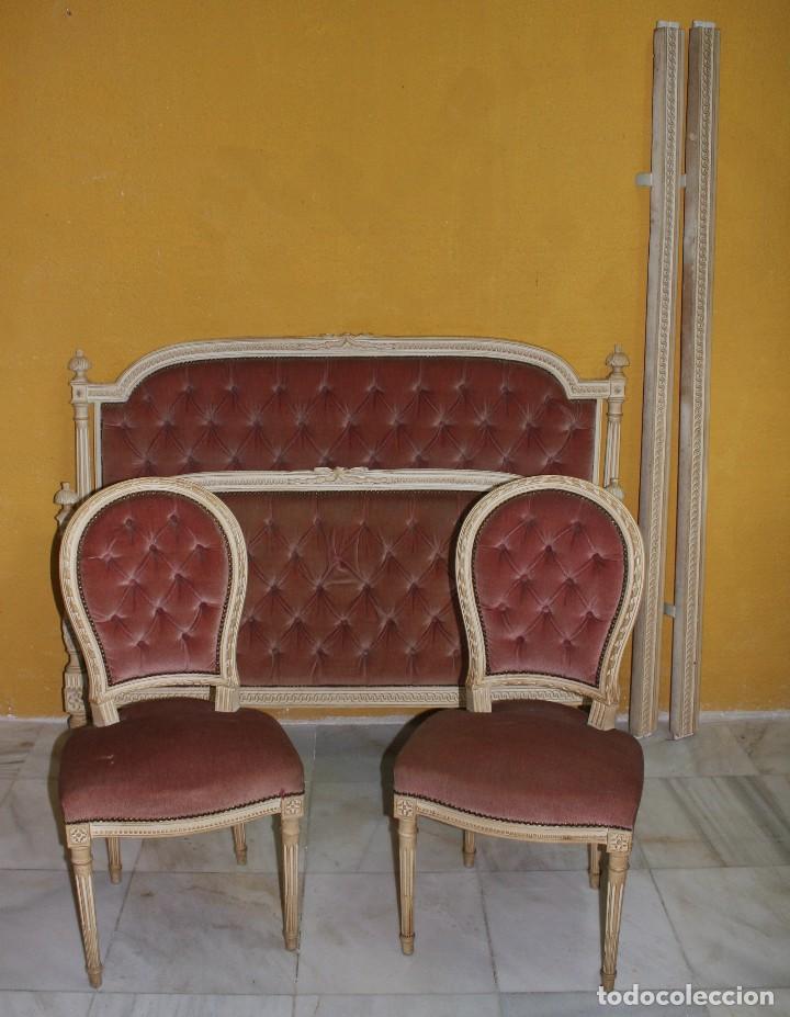 Antig&uuml;edades: Cama y 2 sillas Luis XV. Ref. 5986 - Foto 4