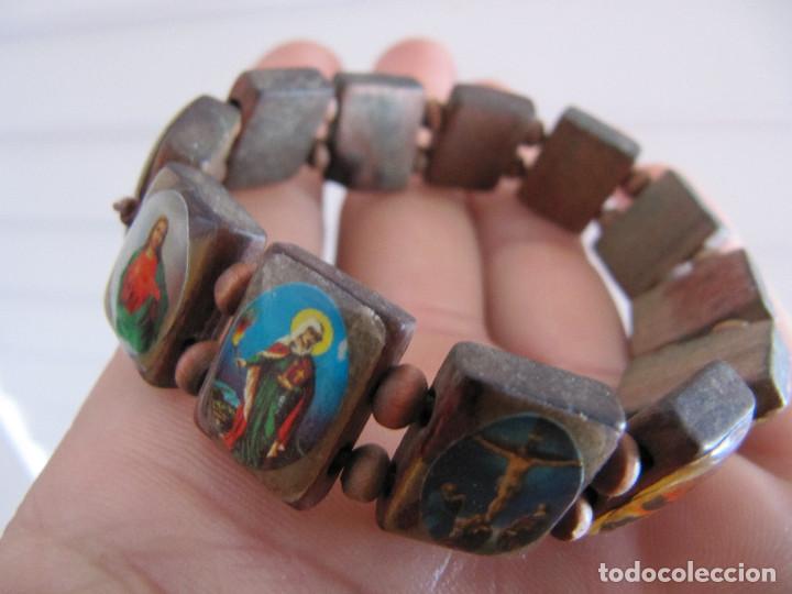 Antig&uuml;edades: PULSERA DE MADERA SANTORAL - Foto 2