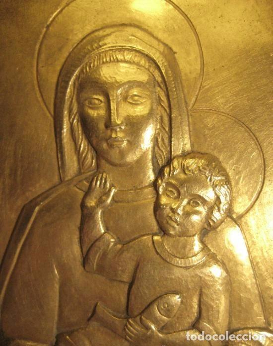 Antig&uuml;edades: PLACA DE LA VIRGEN CON EL NI&Ntilde;O EN BRONCE - Foto 2