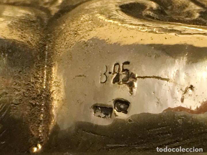 Antig&uuml;edades: RELOJ DE PLATA MACIZA SOBRE BASE DE MADERA - Foto 6