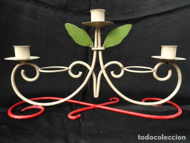 Antig&uuml;edades: BONITO CANDELABRO DE HIERRO. - Foto 2