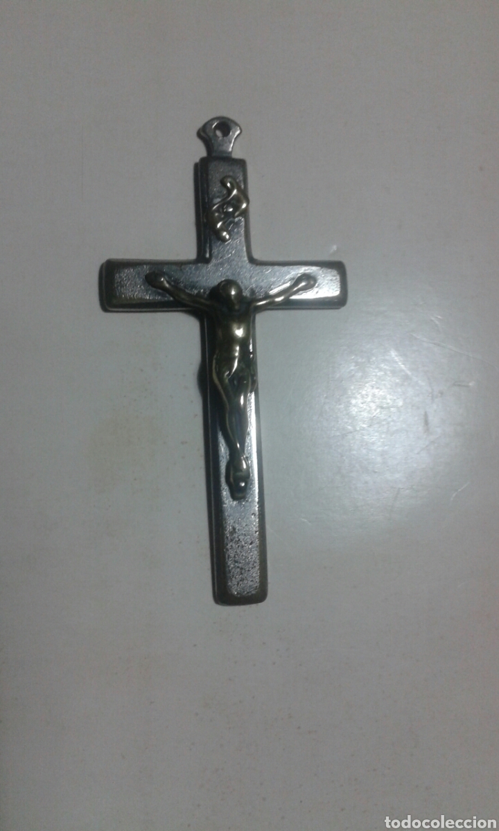 Antig&uuml;edades: Crucifijo de bronce, 7,5 &times; 3,8 cm - Foto 1