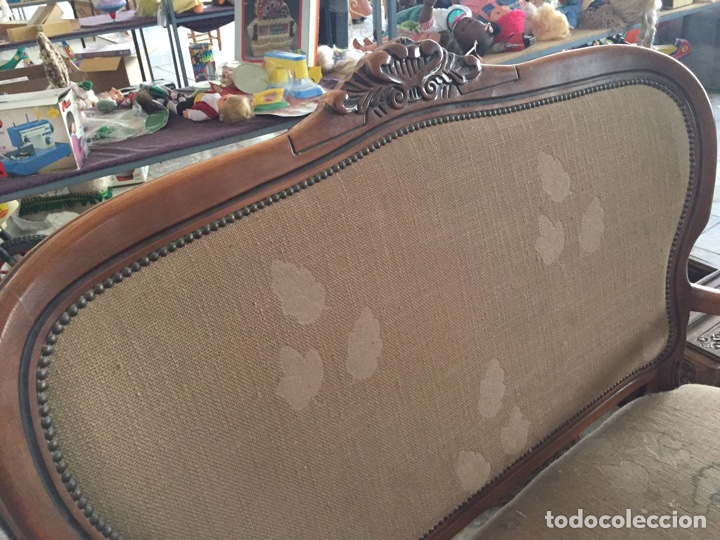 Antig&uuml;edades: Tresillo - Sofa estilo isabelino, 121cm de largo - Foto 3