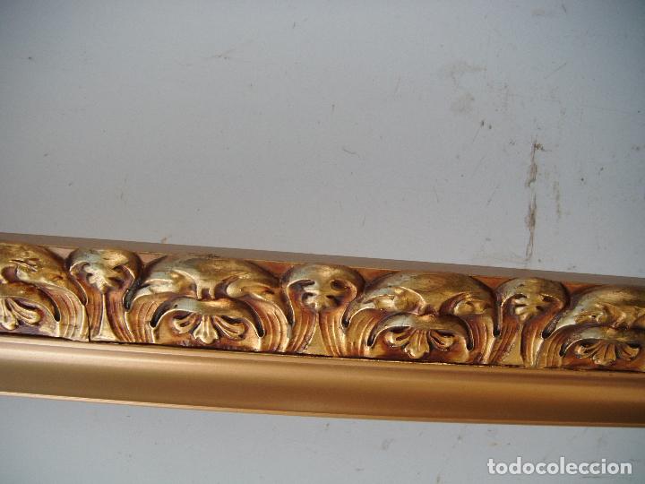 Antig&uuml;edades: MARCO RECTANGULAR DORADO, TALLADO Y PATINADO - Foto 3