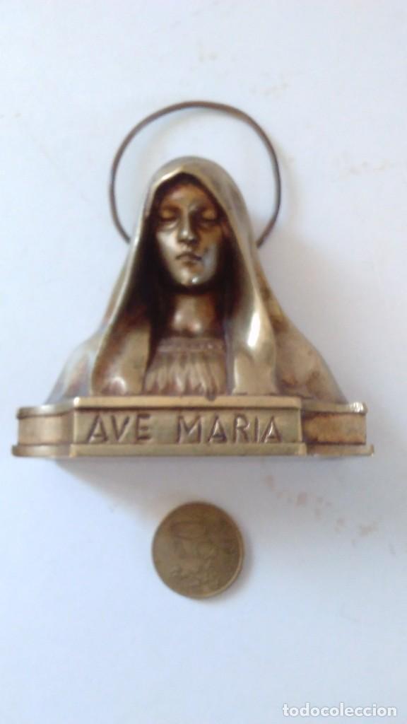 Antig&uuml;edades: Busto de la Virgen Mar&iacute;a en bronce - Foto 2