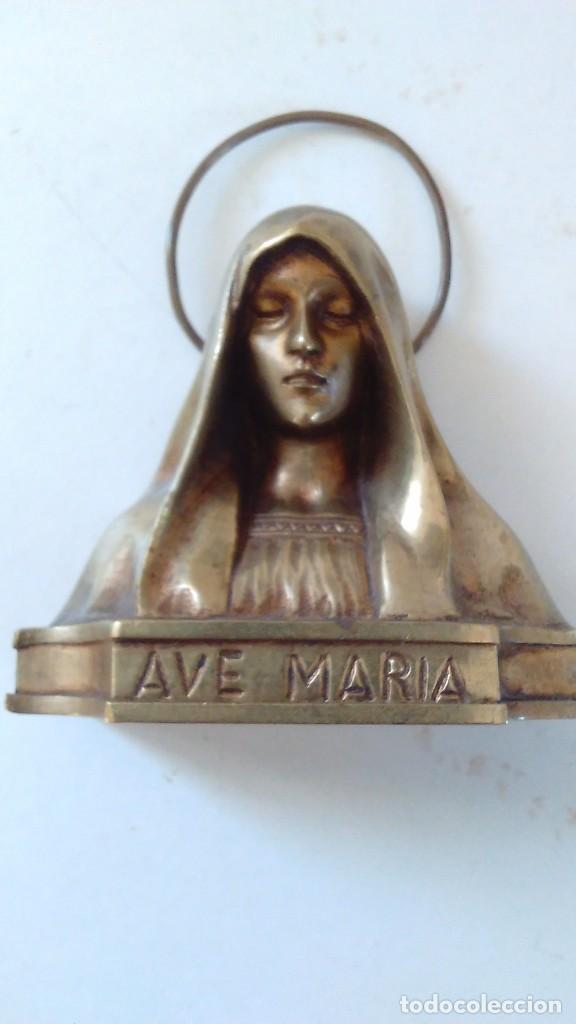 Antig&uuml;edades: Busto de la Virgen Mar&iacute;a en bronce - Foto 7