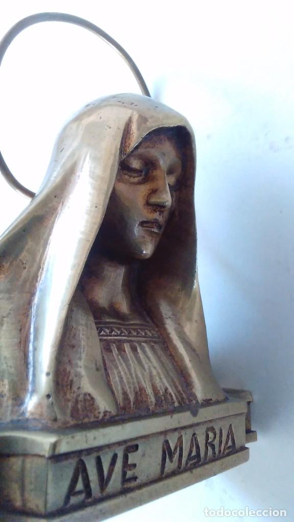 Antig&uuml;edades: Busto de la Virgen Mar&iacute;a en bronce - Foto 9