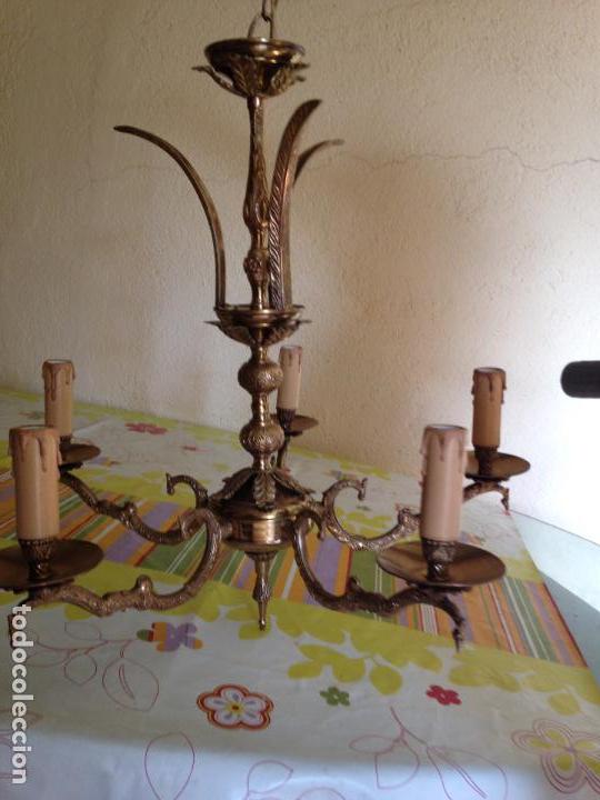 Antig&uuml;edades: Lampara de techo bronce - Foto 2