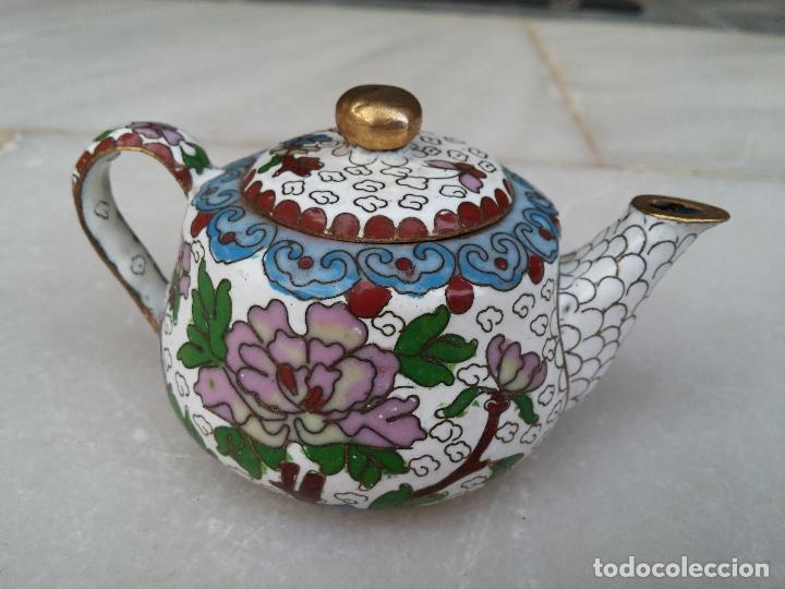 Antig&uuml;edades: Antigua mini tetera de esmalte cloisonn&eacute; - Foto 4