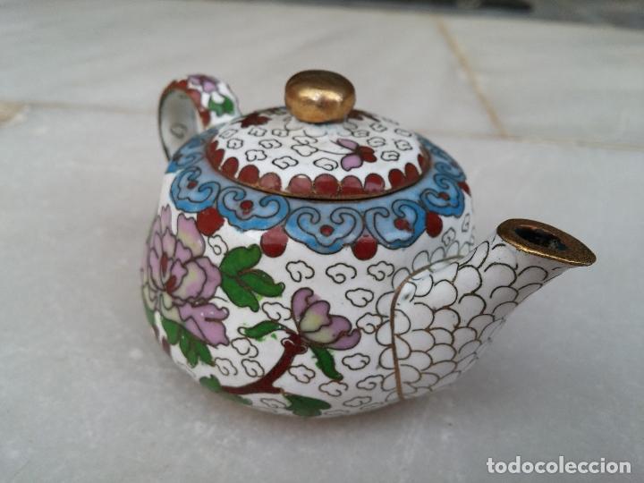 Antig&uuml;edades: Antigua mini tetera de esmalte cloisonn&eacute; - Foto 5