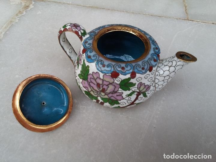 Antig&uuml;edades: Antigua mini tetera de esmalte cloisonn&eacute; - Foto 6