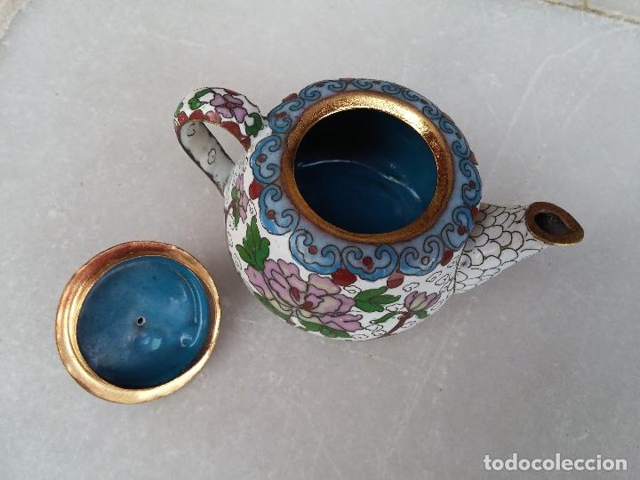 Antig&uuml;edades: Antigua mini tetera de esmalte cloisonn&eacute; - Foto 7