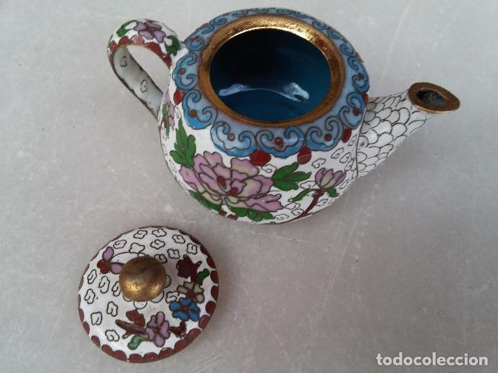 Antig&uuml;edades: Antigua mini tetera de esmalte cloisonn&eacute; - Foto 8