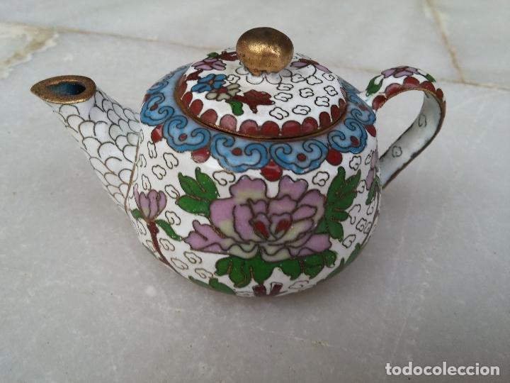 Antig&uuml;edades: Antigua mini tetera de esmalte cloisonn&eacute; - Foto 9