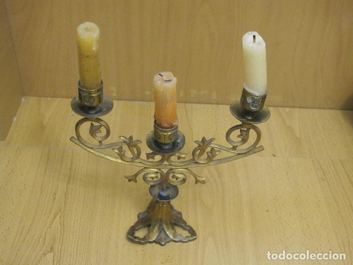 Antig&uuml;edades: CANDELABRO DE BRONCE - Foto 1