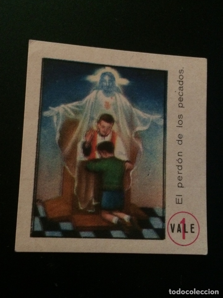 Antiguidades: 1 vale el perd&oacute;n de los pecados.sagrado coraz&oacute;n.1960.mide 4,5 x 5 cm
