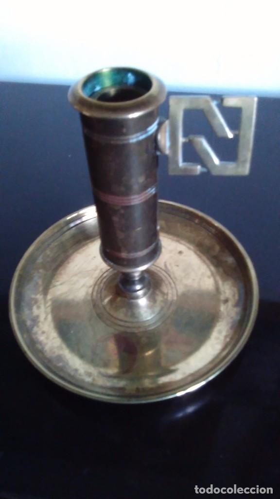 Antig&uuml;edades: Candelero de broce regulable. S.XIX - Foto 1