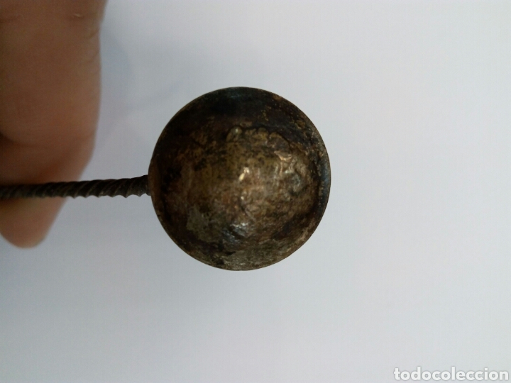 Antig&uuml;edades: CUCHARA DE PLATA CON JADE Y MONEDA - Foto 4