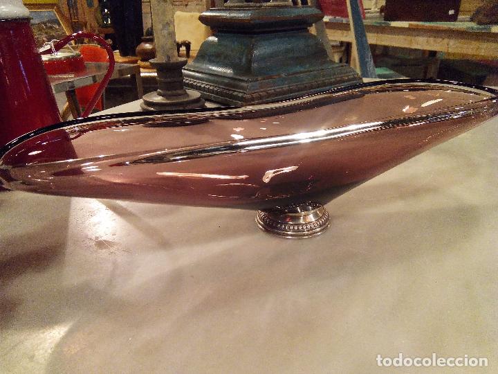 Antig&uuml;edades: CENTRO CRISTAL DE MURANO Y BASE DE PLATA PUNZONADA - Foto 4