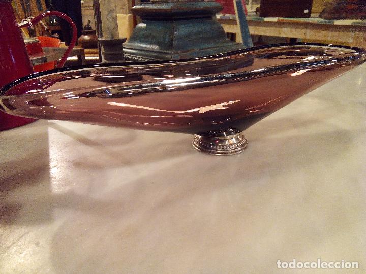 Antig&uuml;edades: CENTRO CRISTAL DE MURANO Y BASE DE PLATA PUNZONADA - Foto 5