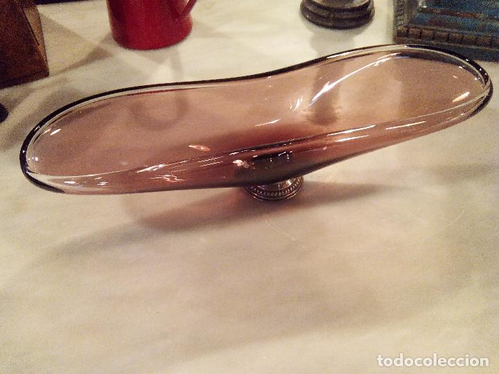 Antig&uuml;edades: CENTRO CRISTAL DE MURANO Y BASE DE PLATA PUNZONADA - Foto 8