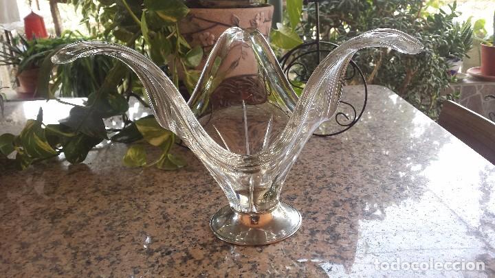 Antig&uuml;edades: antiguo centro de mesa en cristal - Foto 1