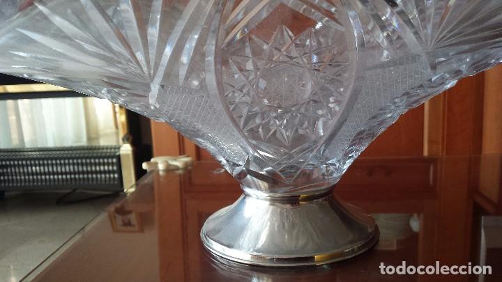 Antig&uuml;edades: antiguo centro de mesa en cristal tallado - Foto 3