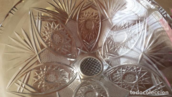 Antig&uuml;edades: antiguo centro de mesa en cristal tallado - Foto 4