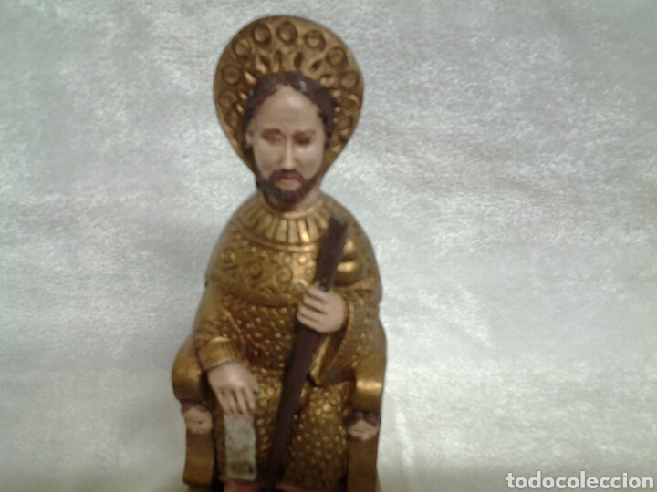 Antig&uuml;edades: Apostol Santiago policromado - Foto 1