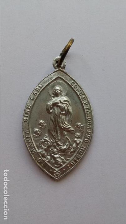 Antig&uuml;edades: Medalla de maria sin pecado concevida  de 4,8 x 2,8 cms - Foto 1