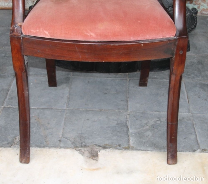 Antig&uuml;edades: SILL&Oacute;N IMPERIO. MADERA DE CAOBA. ESPA&Ntilde;A. CIRCA 1820. - Foto 9