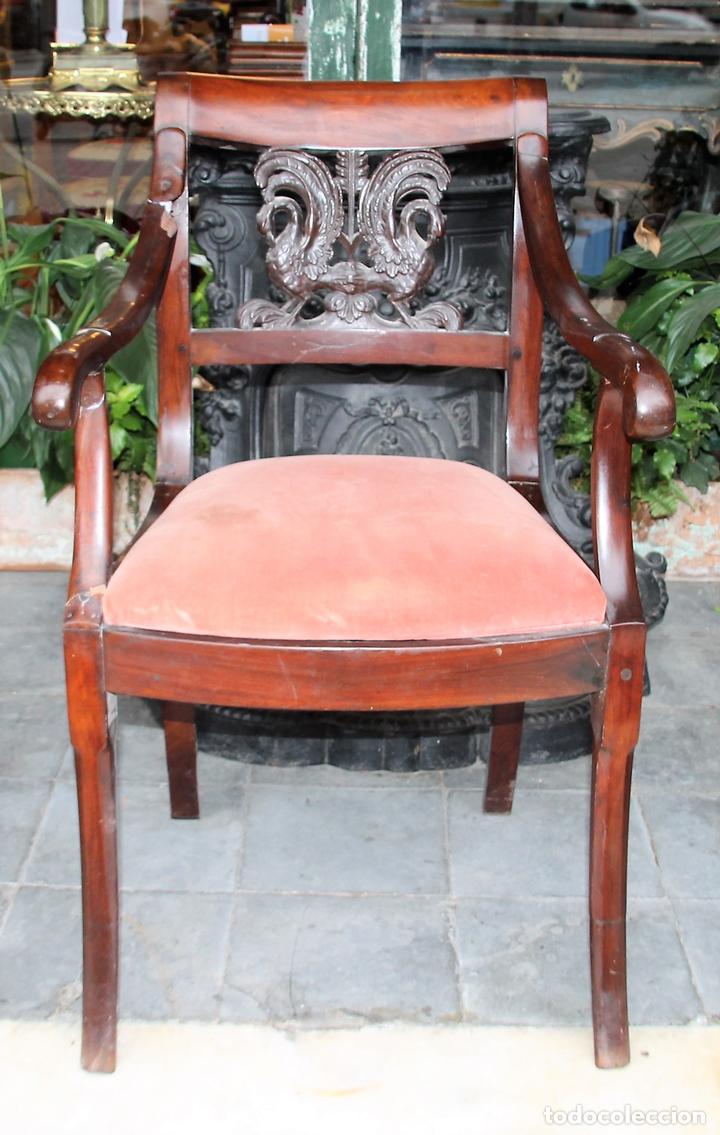 Antig&uuml;edades: SILL&Oacute;N IMPERIO. MADERA DE CAOBA. ESPA&Ntilde;A. CIRCA 1820. - Foto 2