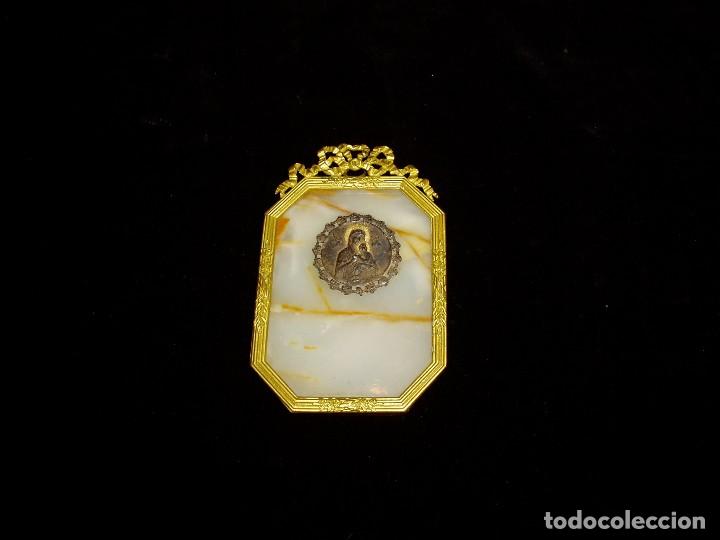 Antig&uuml;edades: Placa m&aacute;rmol V&iacute;rgen en Plata y Bronce al Oro - Foto 1
