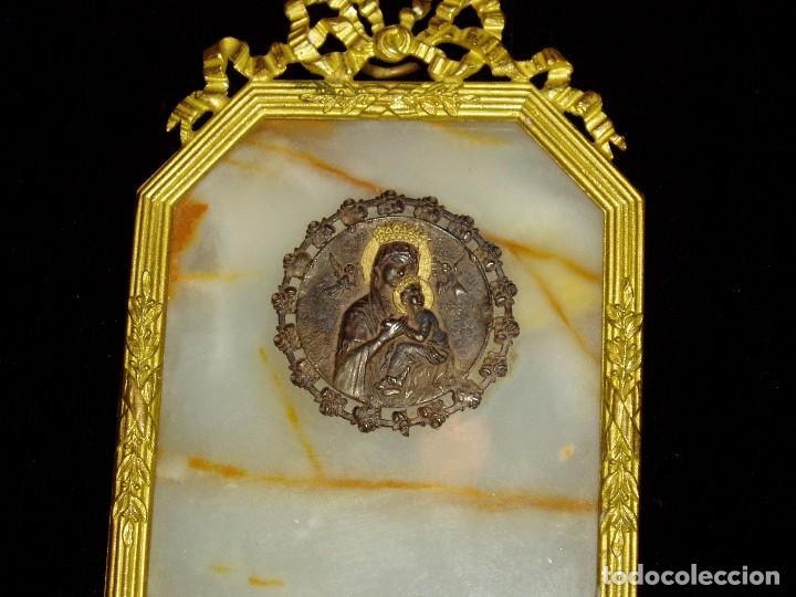 Antig&uuml;edades: Placa m&aacute;rmol V&iacute;rgen en Plata y Bronce al Oro - Foto 4