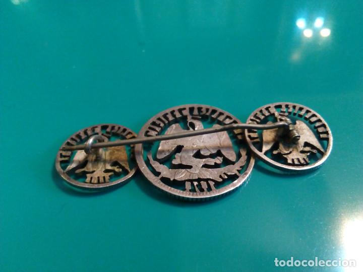 Antig&uuml;edades: ANTIGUO BROCHE MONEDAS DE PLATA. MEXICO - Foto 2