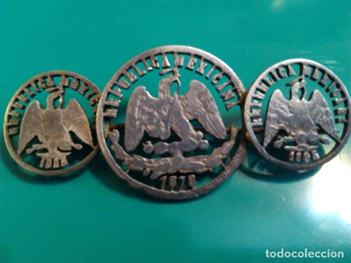 Antig&uuml;edades: ANTIGUO BROCHE MONEDAS DE PLATA. MEXICO - Foto 3
