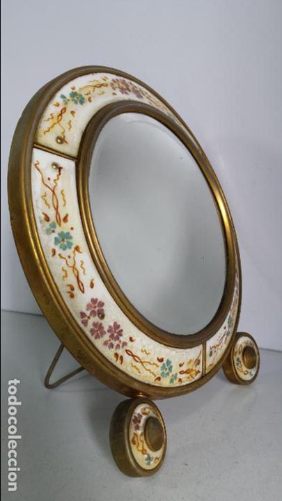 Antiques: ANTIGUO ESPEJO DE TOCADOR DECORADO