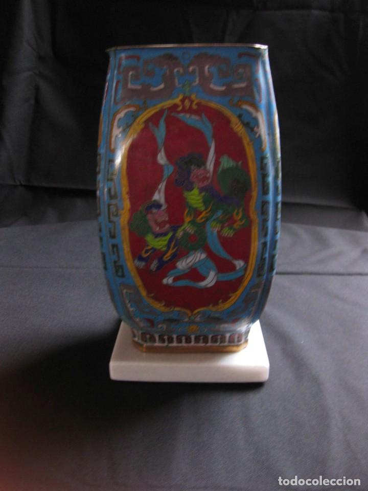 Antig&uuml;edades: Magnifico Jarr&oacute;n Bronce Policromado - Foto 2