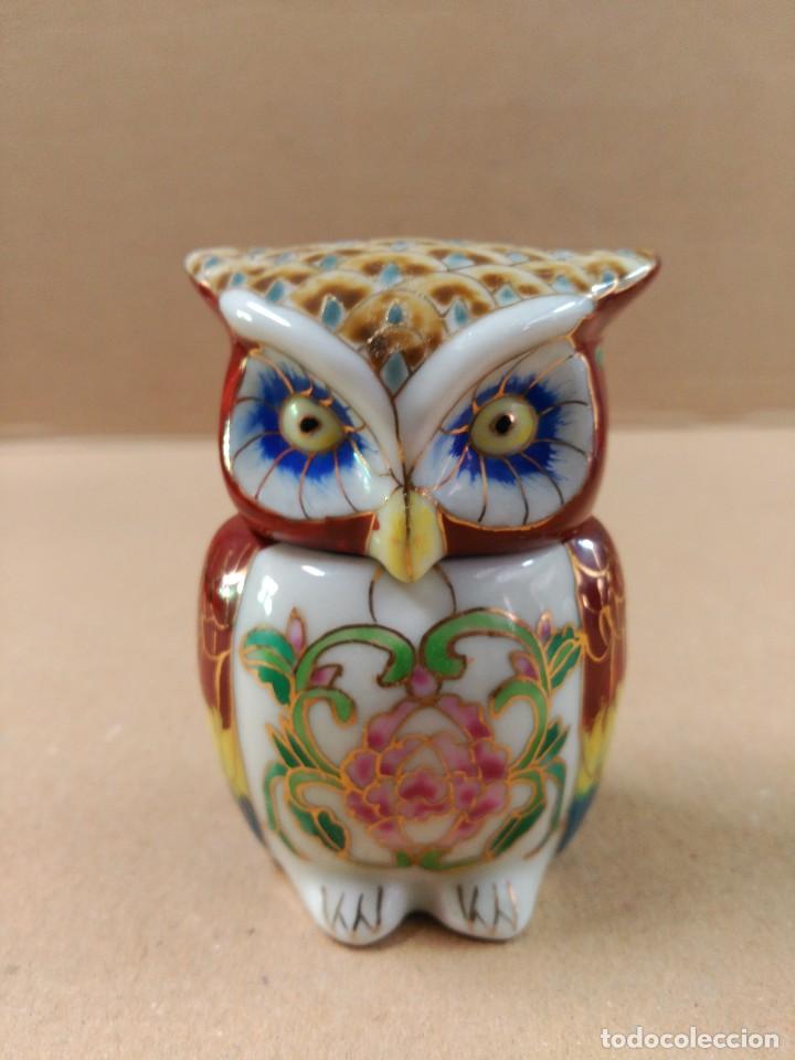 Antig&uuml;edades: Caja en forma de buho de porcelana - Foto 1