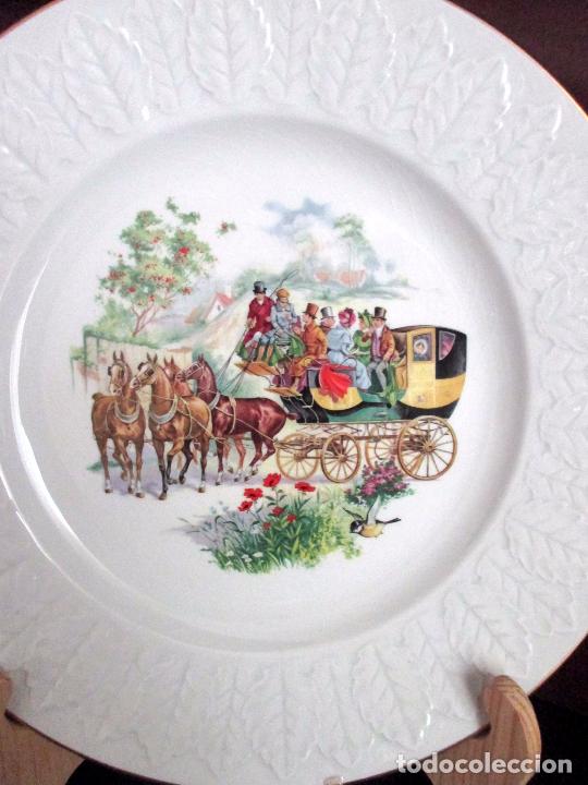 Antig&uuml;edades: PLATO PONTESA CON CARRUAJE. IRONSTONE. 25 CM - Foto 2