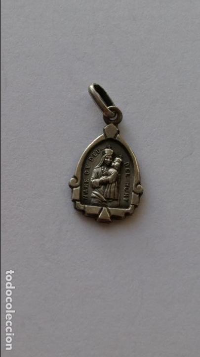 Antig&uuml;edades: Medalla de virgen del hort y corazon de jesus de 1,5 x 1 cms - Foto 1