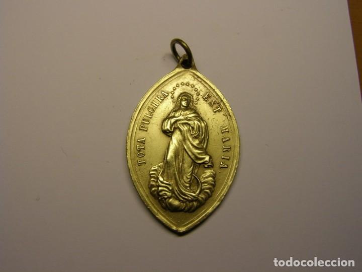 Antig&uuml;edades: Medalla de la Virgen Maria, finales siglo XIX. - Foto 1