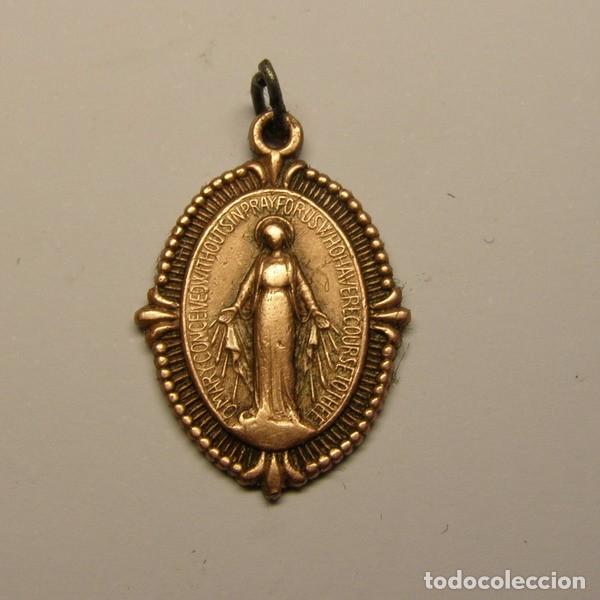 Antig&uuml;edades: Medalla de la Inmaculada Concepci&oacute;n, finales siglo XIX, en ingl&eacute;s. - Foto 1