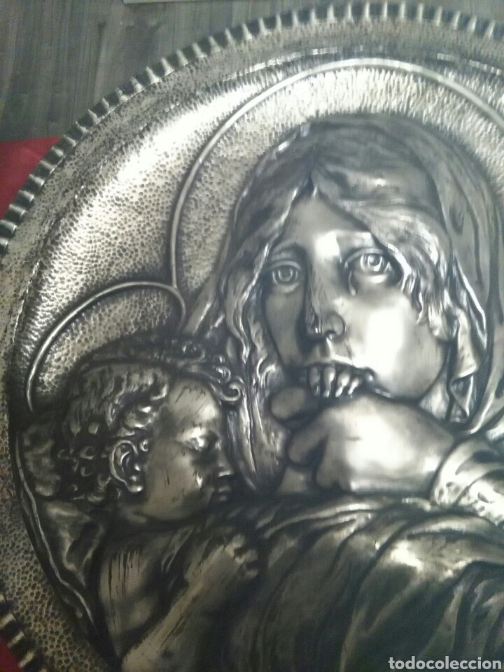 Antig&uuml;edades: Virgen con ni&ntilde;o, metal chapado en plata - Foto 2